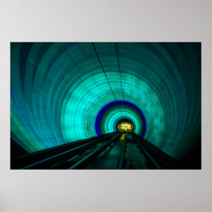 Poster Blue railroad tunnel, Singapour