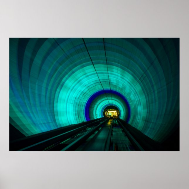Poster Blue railroad tunnel, Singapour (Devant)