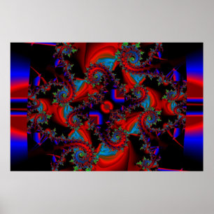 Poster Blue Red et Green font bataille