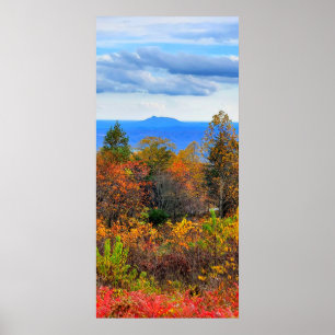 Poster Blue Ridge Parkway Fall Vue sur Pilot Mountain