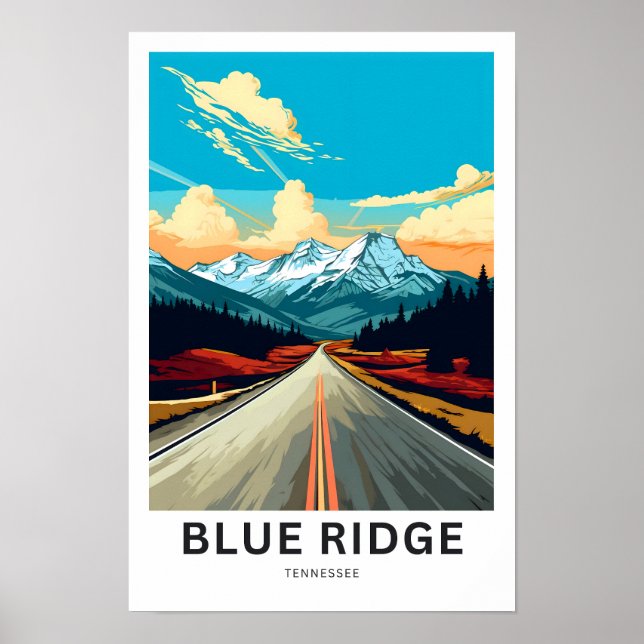 Poster Blue Ridge tennessee Travel Print (Devant)