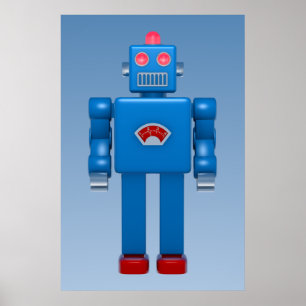 Poster Blue Robot 02