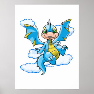 Poster Blue Scorchio avec sa tête dans les nuages