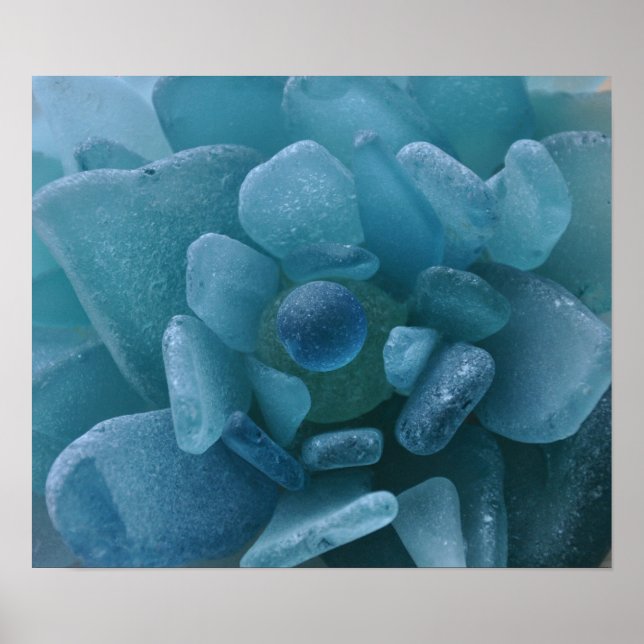 Poster Blue Sea Glass imprimé (Devant)