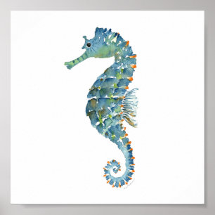Poster - Blue Seahorse