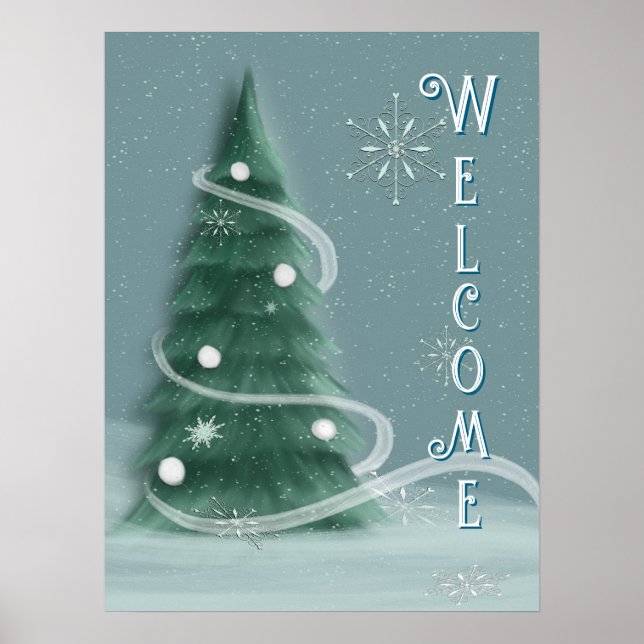 Poster Blue Spruce Christmas Tree Welcome (Devant)