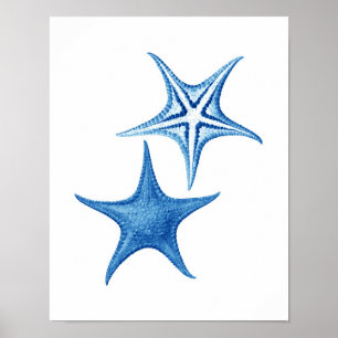 Poster Blue Starfish no.3 beach wall decor