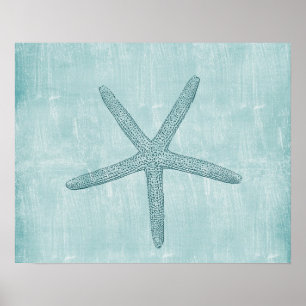 Poster Blue Starfish plage mer mer mer mer