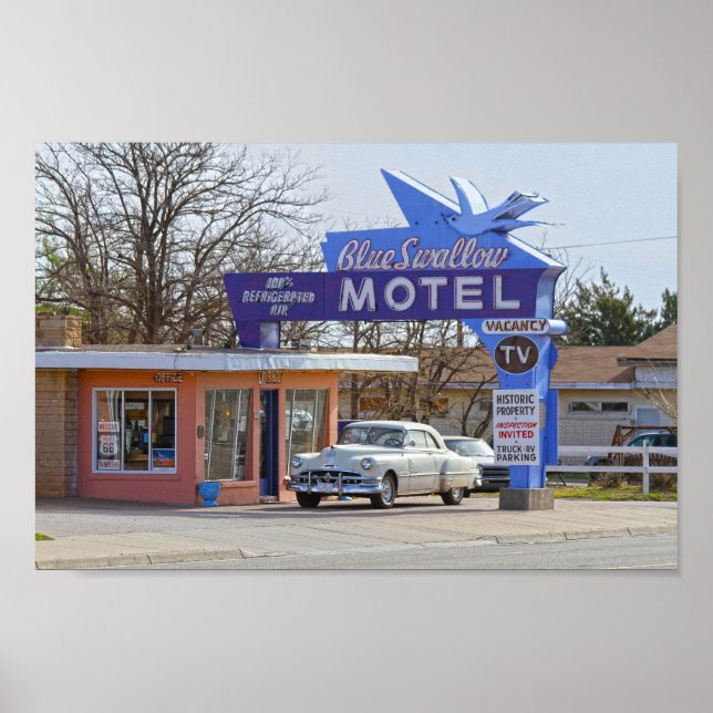 Poster Blue Swallow Motel, Tucumcari, Nouveau-Mexique (Devant)