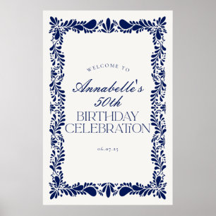 Poster Blue Talavera Carrelage Fiesta Anniversaire Fête B