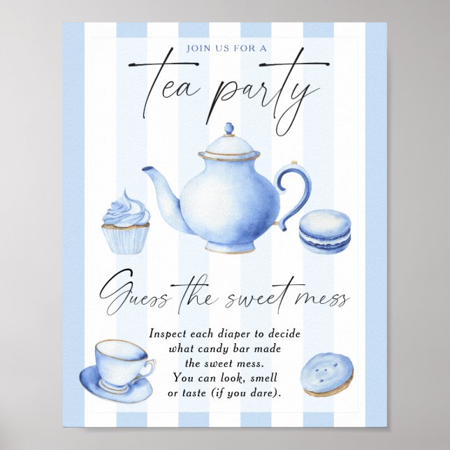 Poster Blue tea party - devinez le doux désordre (Devant)