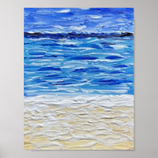 Poster Blue Texture Beach Art Print 