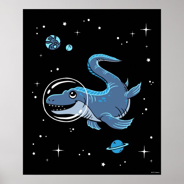 Poster Blue Tylosaurus Dinos (Devant)