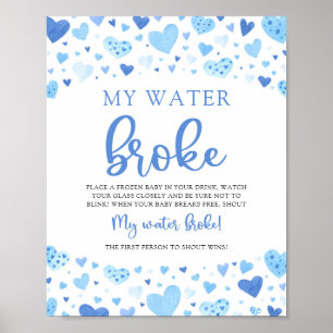 Poster Blue Valentine Baby shower My Water Broke Jeu