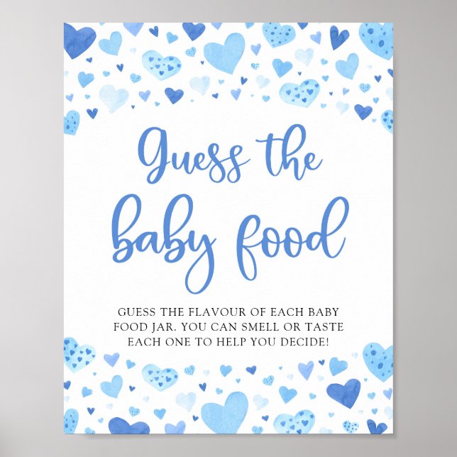 Poster Blue Valentine Guess the Baby Food Baby shower (Devant)
