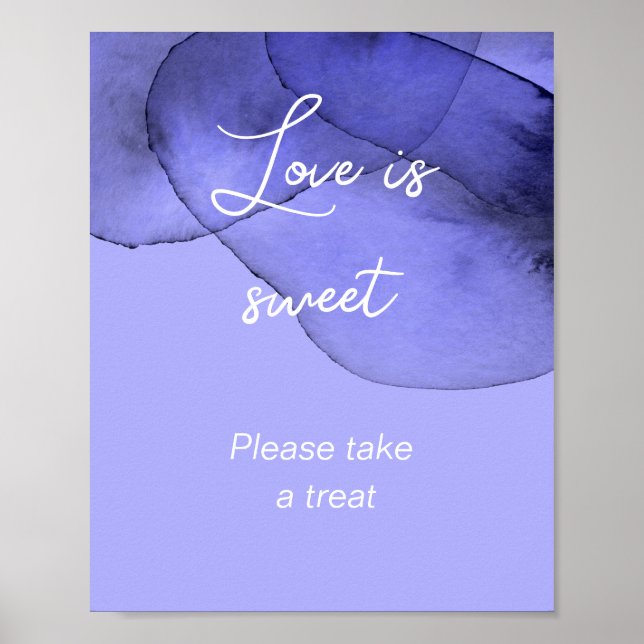 Poster Blue violet lavande amour est douce nuptiale douch (Devant)
