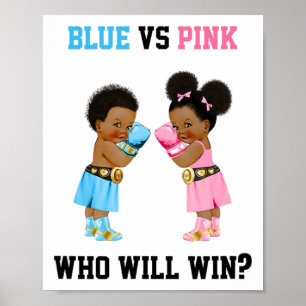 Poster Blue Vs Pink Qui Gagnera Le Thème De Boxe Genre Ré