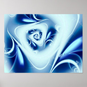 Poster Blue Water Fine Fractal Art