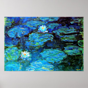 Poster Blue Water-Lys, peinture d'art