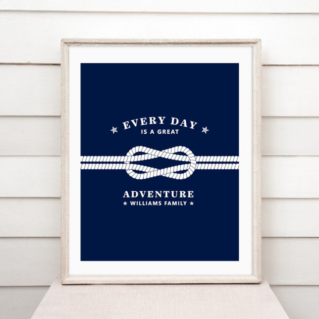 Poster Blue White Nautical Knot Personalizable (Créateur téléchargé)