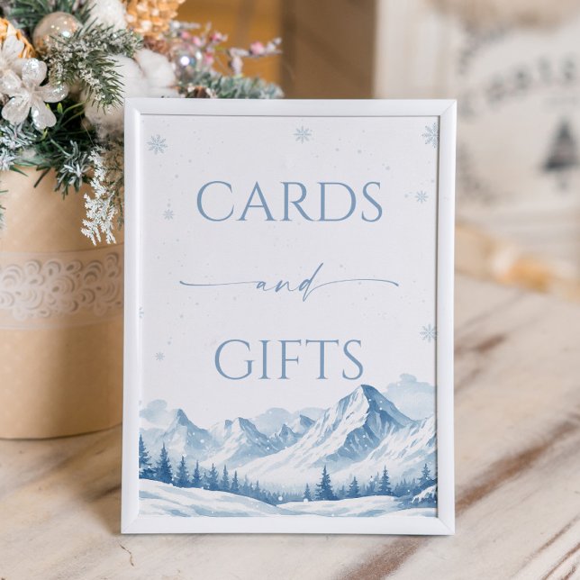 Poster Blue Winter Bridal Shower Cards and Gifts  (Créateur téléchargé)