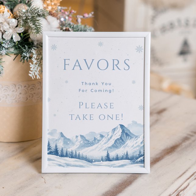 Poster Blue Winter Bridal Shower Favor (Créateur téléchargé)