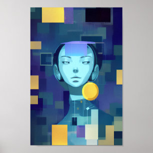 Poster Blue Woman : Une belle pièce d'art Abstraite