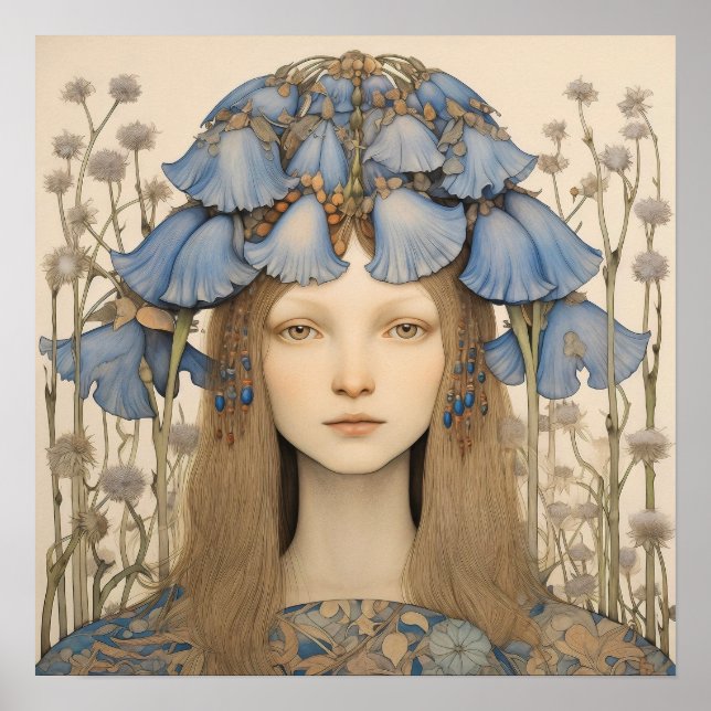 Poster Bluebell Portrait Art Imprimer (Devant)