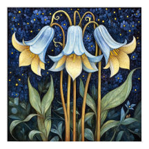 Bluebell Whimsical Peinture Art Imprimer