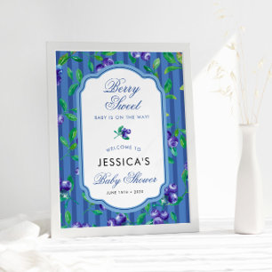 Poster Blueberries Berry Baby shower doux