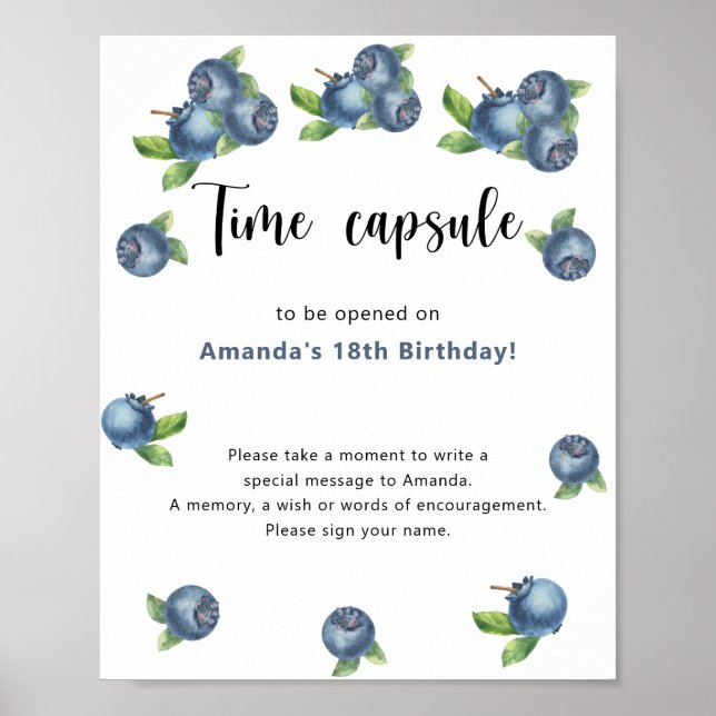 Poster Blueberries Time Capsule 1er anniversaire (Devant)