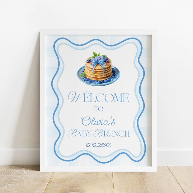 Poster Blueberry Pancake Baby Brunch Baby shower Bienvenu (Créateur téléchargé)