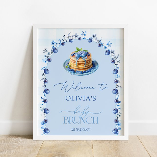 Poster Blueberry Pancake Baby Brunch Baby shower Bienvenu (Créateur téléchargé)