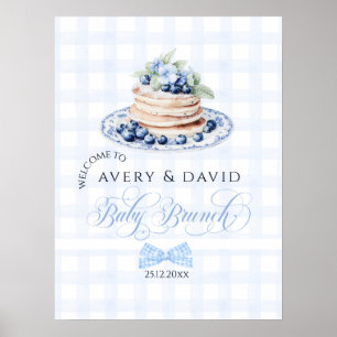 Poster Blueberry Pancake Baby Brunch Baby shower Garçon