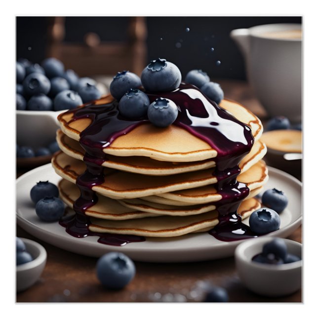 Poster Blueberry Pancakes (Devant)