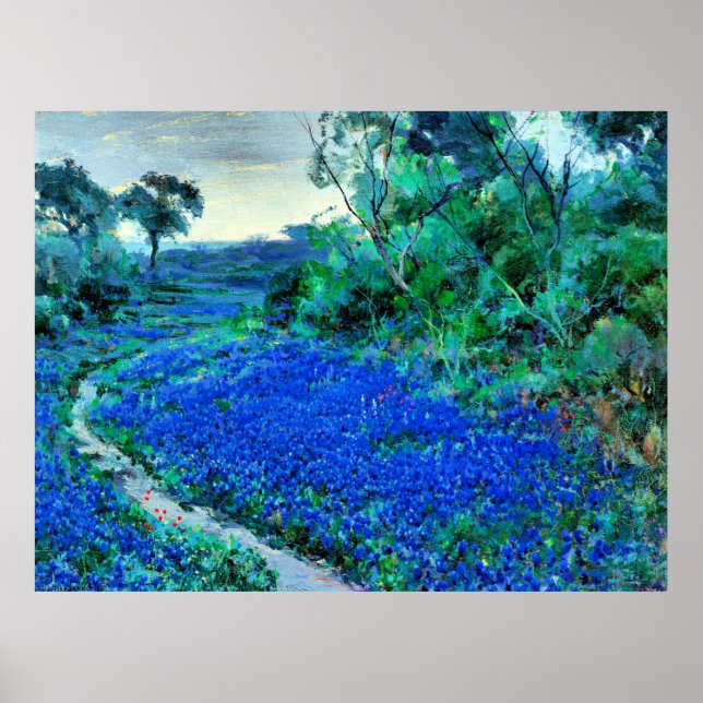 Poster Bluebonnets dans le Misty Morning (Devant)