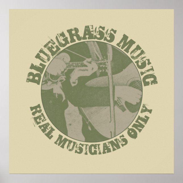 Poster Bluegrass Musique Réels Musiciens Seulement Joueur (Devant)
