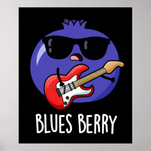 Poster Blues Berry Funny Fruit Pun Dark BG