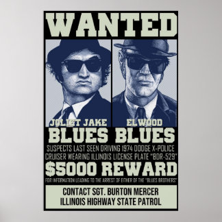 Poster Blues Brothers Recherché