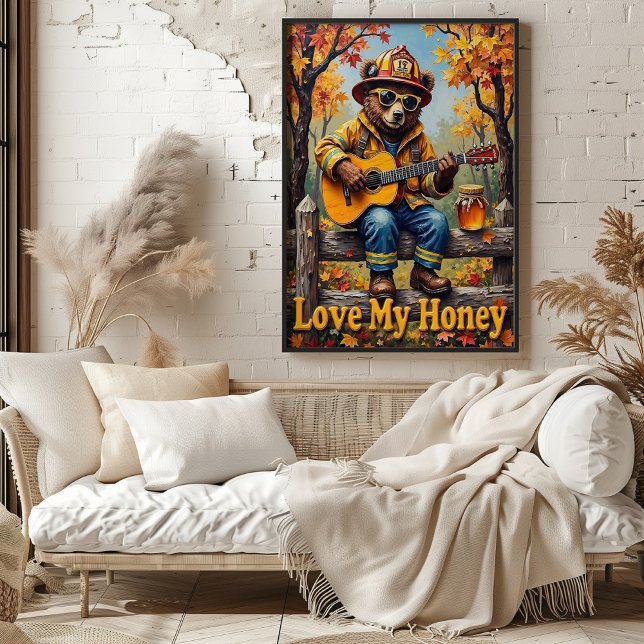 Poster Blues de bois : Serenade rustique du lion (Créateur téléchargé)