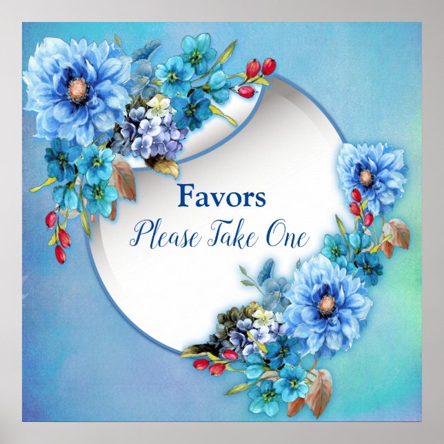 Poster Blues de Cornflower en Aquarelle Faveurs (Devant)