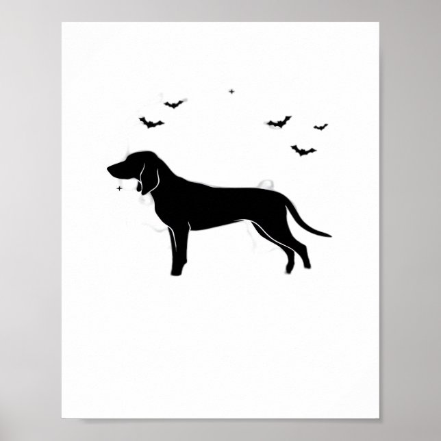 Poster Bluetick Chien - Halloween Lune Silhouette Classic (Devant)