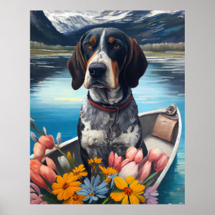 Poster Bluetick Coonhound sur une pagaie : Une aventure p