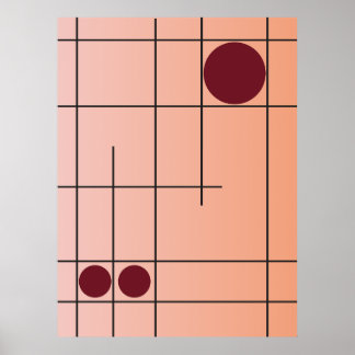 Poster Blush Drift n° 1 Art géométrique rose et burgundy
