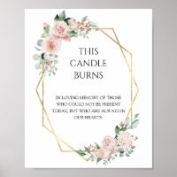 Blush Floral Blanc Mariage Cette bougie Brûle