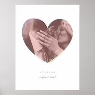 Poster Blush Forever Heart Lot Photo personnalisée Imprim