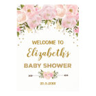 Blush Gold Peonies Baby shower chic Bienvenue