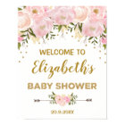 Blush Gold Peonies Baby shower chic Bienvenue