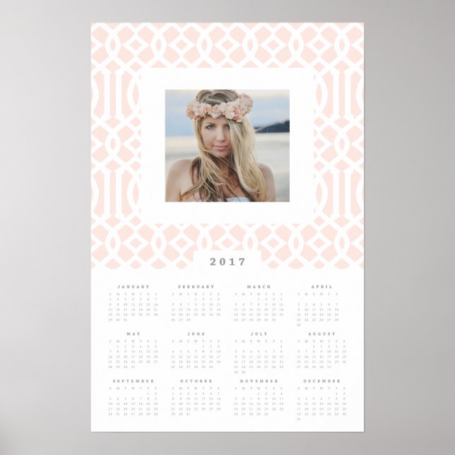 Poster Blush Trellis 16x24 Calendrier photo 2017 (Devant)