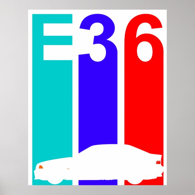 Poster BMW E36 Bimmer (Devant)